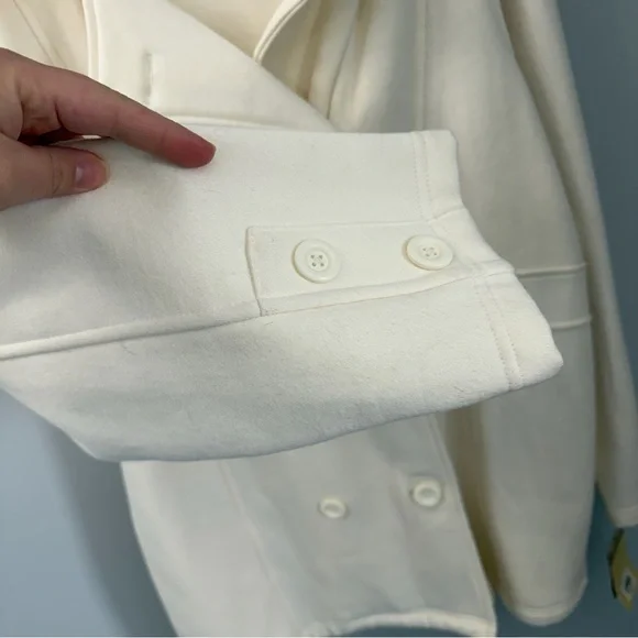 Sonoma Cream Sweatshirt Peacoat Double Breasted Hooded Coat Size 1X - Picture 8 of 9